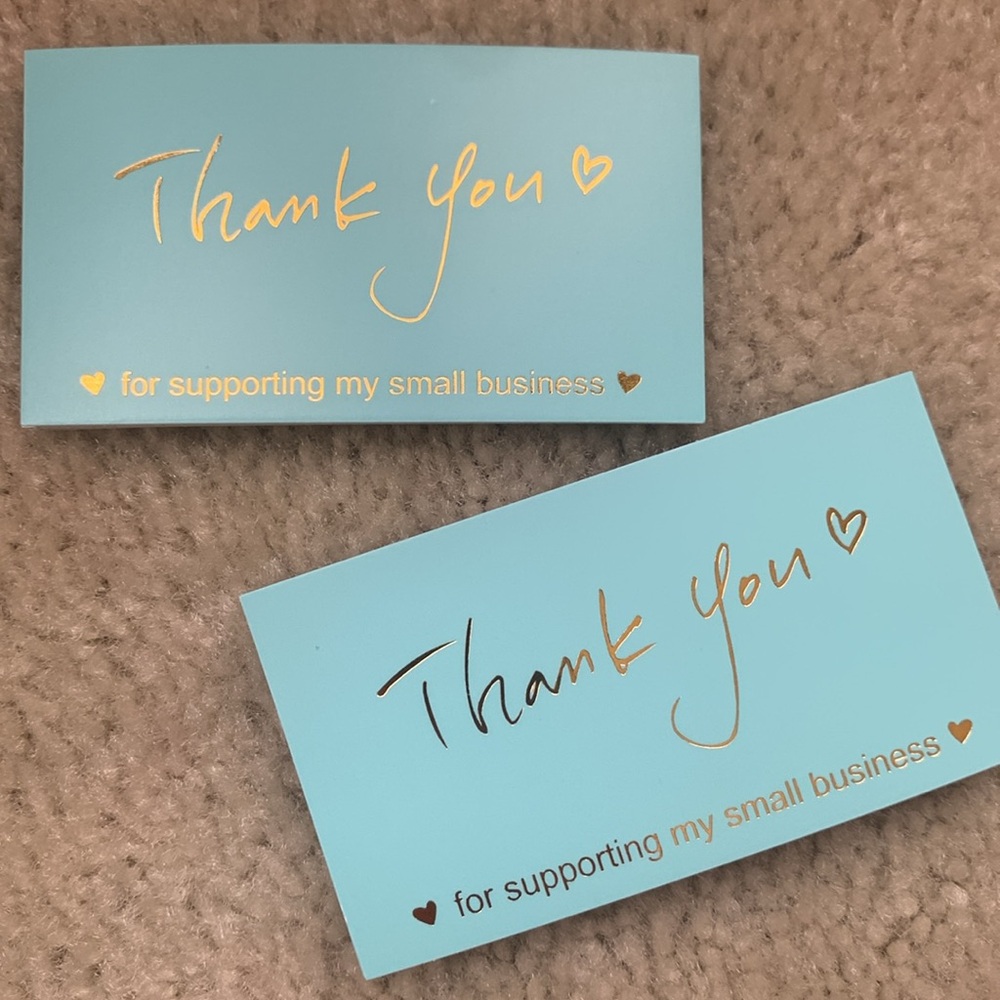 Thank You Cards 25pk “Tiffany Blue” 3.5x2” - Picture 2 of 5